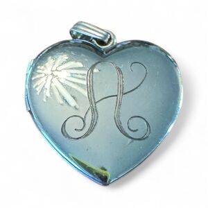 Sterling Silver "A" Heart Locket